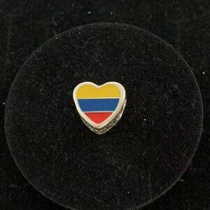 Pandora Colombia Flag Exclusive Heart Charm Bead Charm